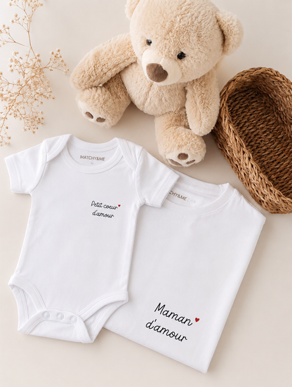 Tee-shirt et body " Maman d'amour "