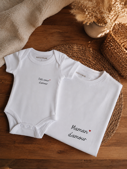 Tee-shirt et body " Maman d'amour "
