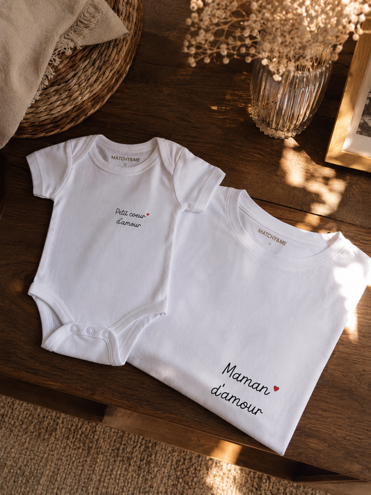 Tee-shirt et body " Maman d'amour "