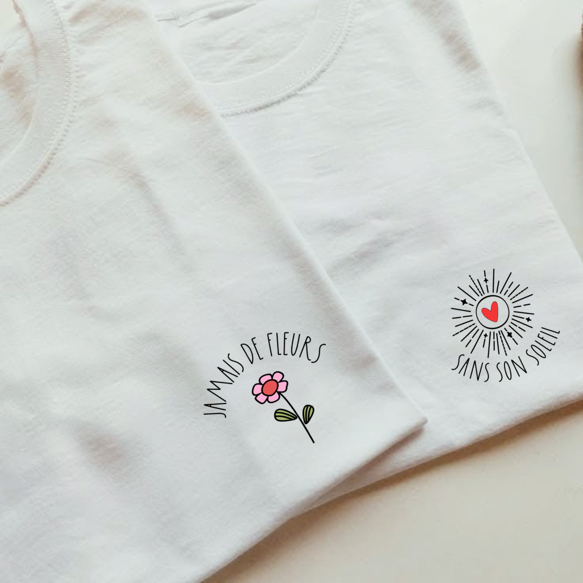 Tee-shirts (ou body) " Fleur et soleil "