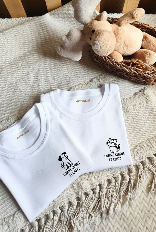 Tee-shirts (ou body) " Comme chiens et chats "