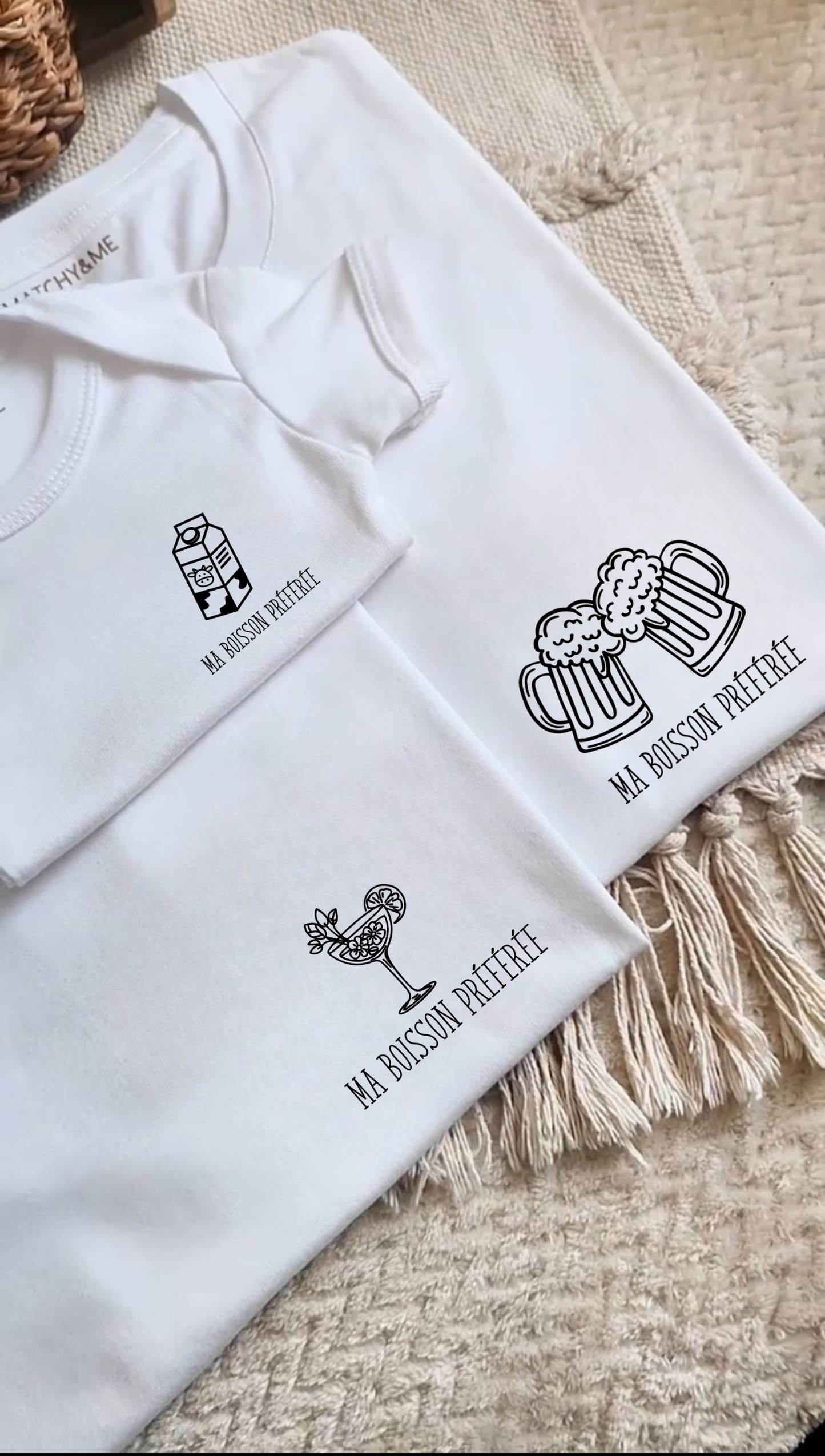 Tee-shirts " Nos boissons préférées "
