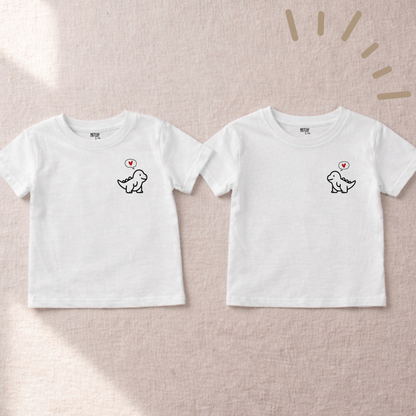 Tee-shirts (ou body) " Coeur de dino "