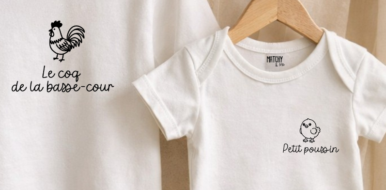 Tee-shirt et body " Matchy Coq "