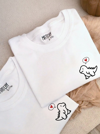 Tee-shirts (ou body) " Coeur de dino "