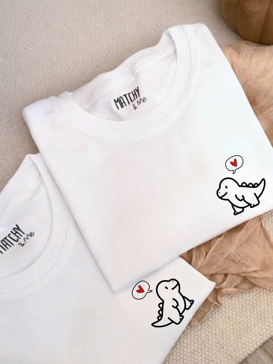 Tee-shirts (ou body) " Coeur de dino "