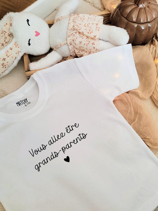 Tee-shirt d'annonce " Bientôt grands-parents " ✨
