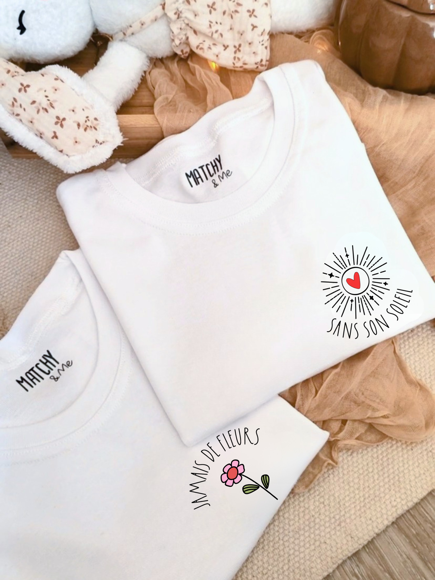 Tee-shirts (ou body) " Fleur et soleil "