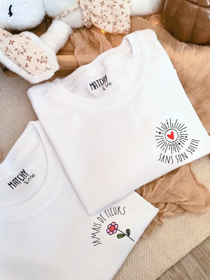 Tee-shirts (ou body) " Fleur et soleil "