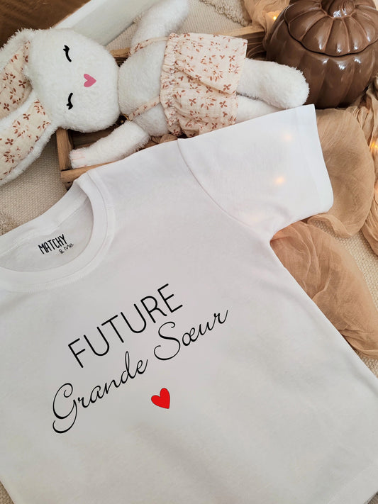 Tee-shirt d'annonce " Futur grande sœur " ✨