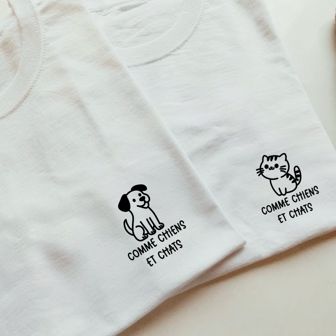 Tee-shirts (ou body) " Comme chiens et chats "