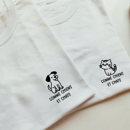 Tee-shirts (ou body) " Comme chiens et chats "