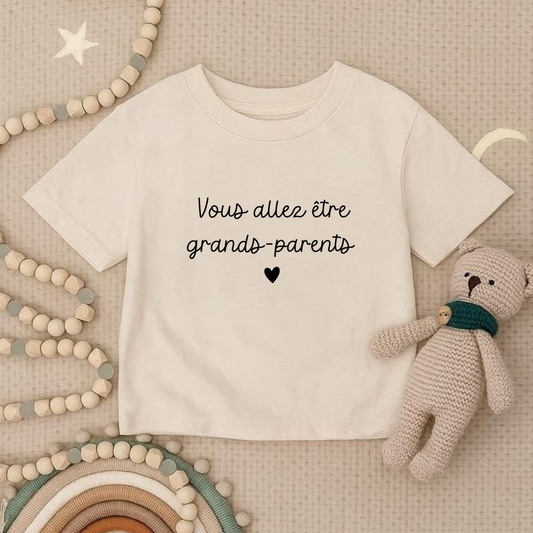 Tee-shirt d'annonce " Bientôt grands-parents " ✨