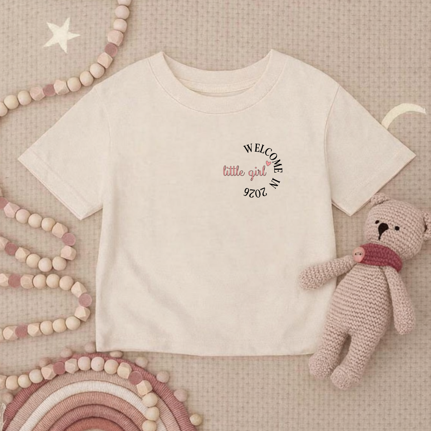 Tee-shirt d'annonce " Little Girl " 🩷