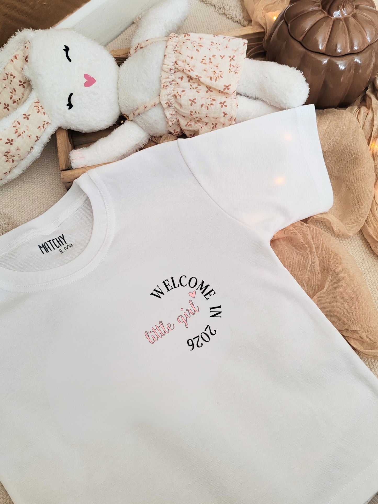 Tee-shirt d'annonce " Little Girl " 🩷