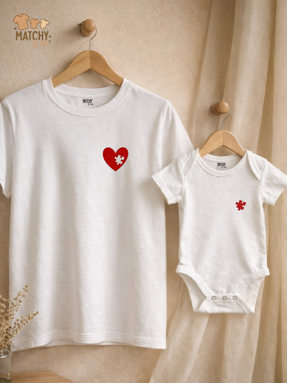 Tee-shirt et body " Coeur d'amour "