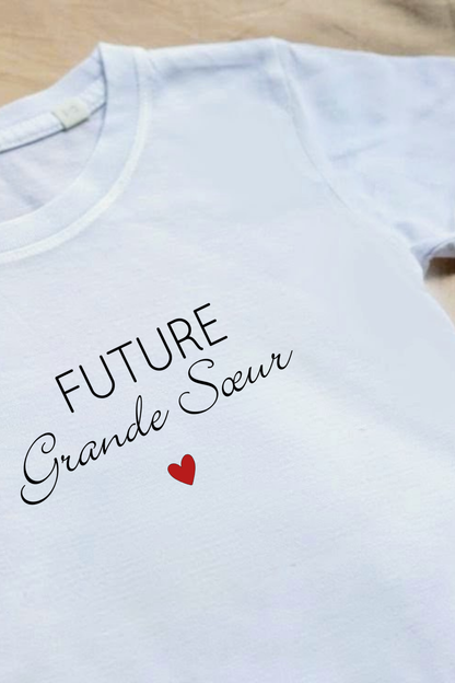Tee-shirt d'annonce " Futur grande sœur " ✨