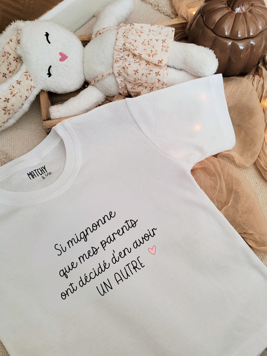 Tee-shirt d'annonce " Si mignonne " ✨