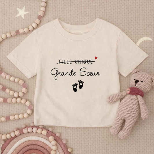Tee-shirt d'annonce " Grande sœur " ✨
