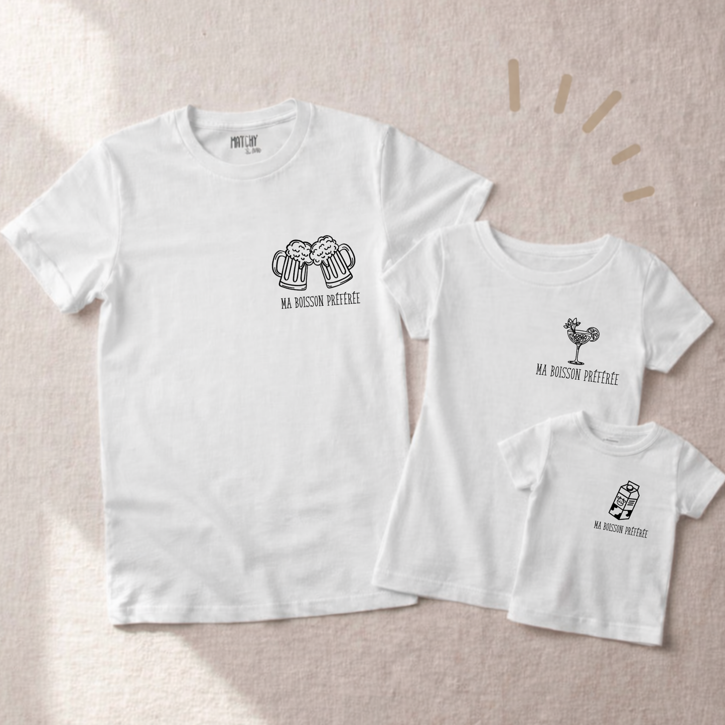 Tee-shirts " Nos boissons préférées "