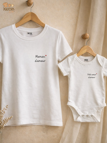 Tee-shirt et body " Maman d'amour "
