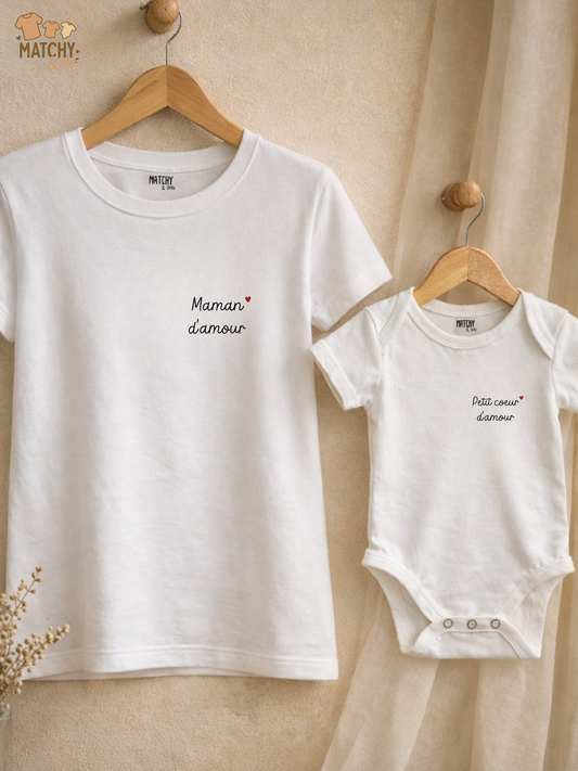 Tee-shirt et body " Maman d'amour "